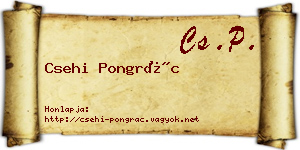 Csehi Pongrác névjegykártya